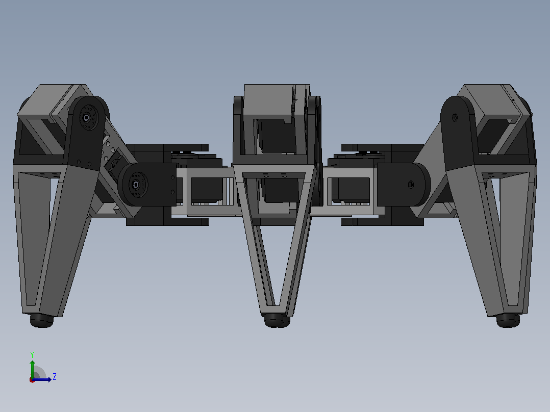 HEXBOT V1.1六足机器人简易结构左视图
