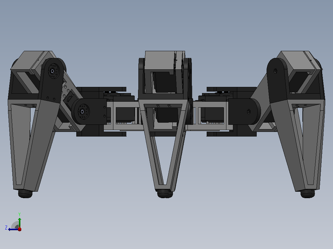 HEXBOT V1.1六足机器人简易结构右视图