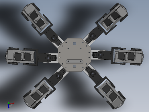 HEXBOT V1.1六足机器人简易结构俯视缩略图
