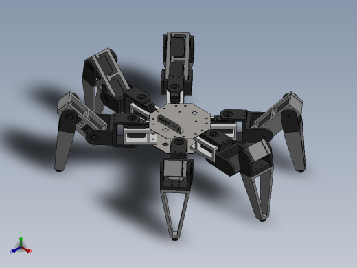 HEXBOT V1.1六足机器人简易结构正等轴测缩略图