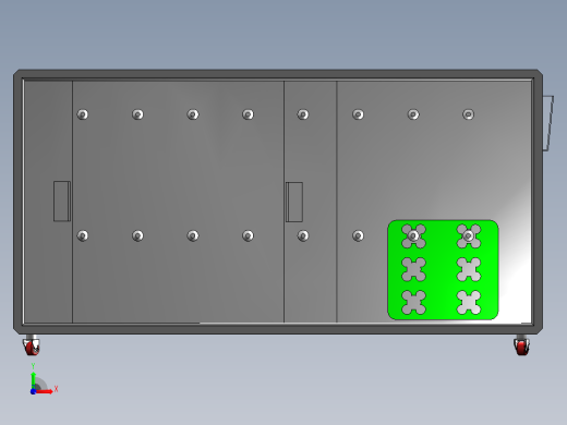 8英尺x 4英尺x 2英尺(8英尺x 4英尺x 2英尺)工业机柜，用于存放金属载体前视缩略图