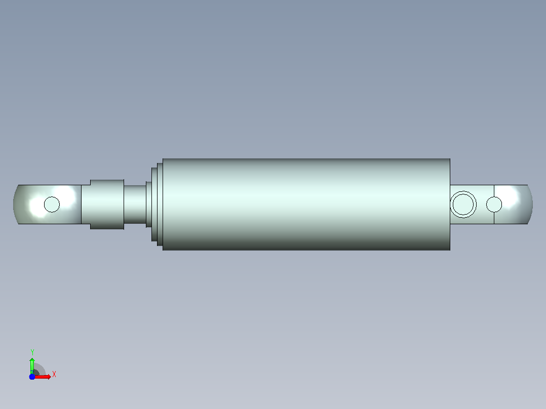 多套多级液压缸法兰式和关节轴承耳环式3D模型X_T格式前视图