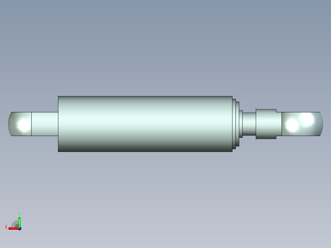 多套多级液压缸法兰式和关节轴承耳环式3D模型X_T格式后视图