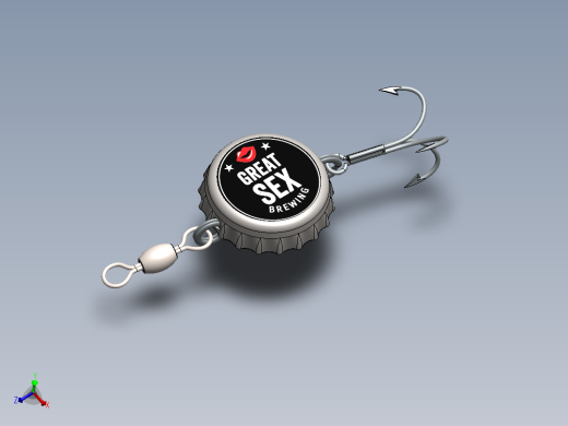瓶盖钓鱼诱饵