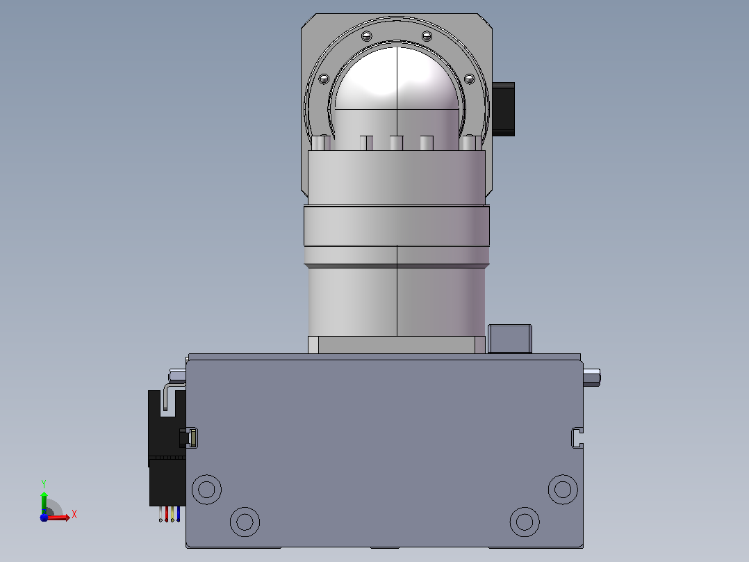 DMG135-BCM齿轮齿条模组直线滑台（电机后折）[DMG135-L11S400-DT400-C2U-BCM-P7]前视图