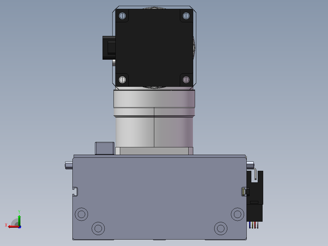 DMG135-BCM齿轮齿条模组直线滑台（电机后折）[DMG135-L11S400-DT400-C2U-BCM-P7]后视图