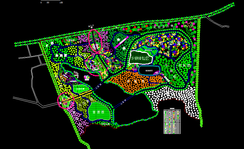 农家乐等18套生态农业观光度假区景观规划设计平面图纸CAD图纸