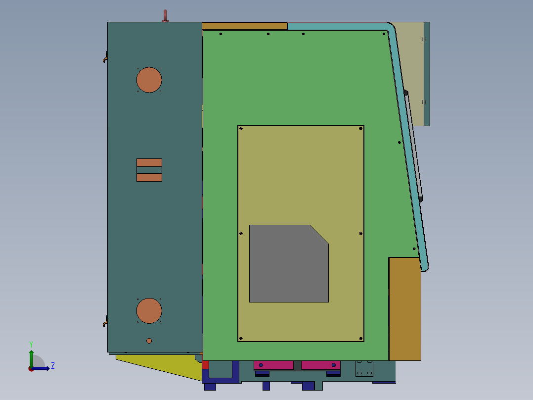 TC400精密斜床身数控车床左视图