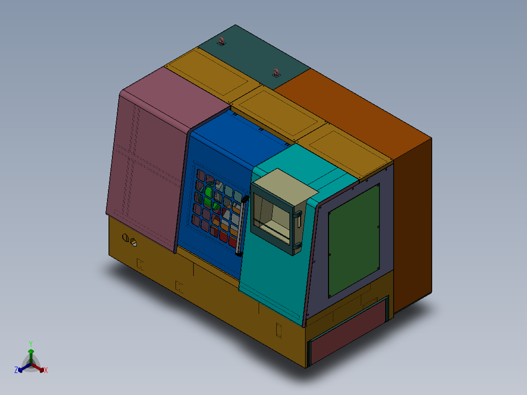 TC400精密斜床身数控车床正等轴测图