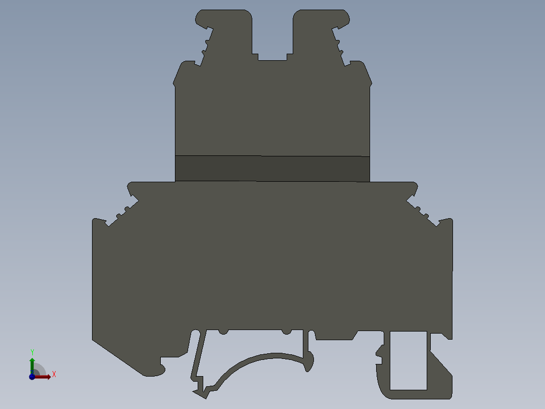 双层接线端子前视图
