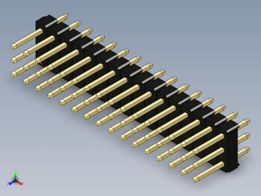彩色公头100mil（2.54mm）系列-DS1021_black_3x16p_100mil_Type1_rev1.0