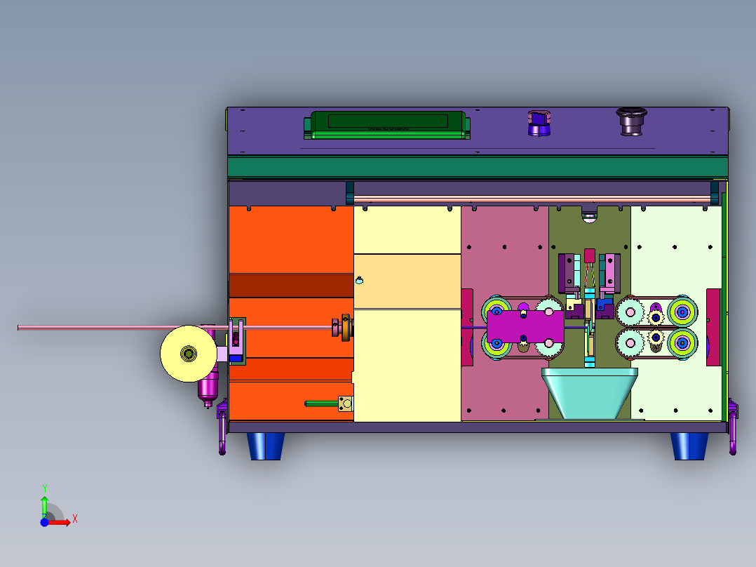 全自动旋转刀线材下线扒皮机前视图