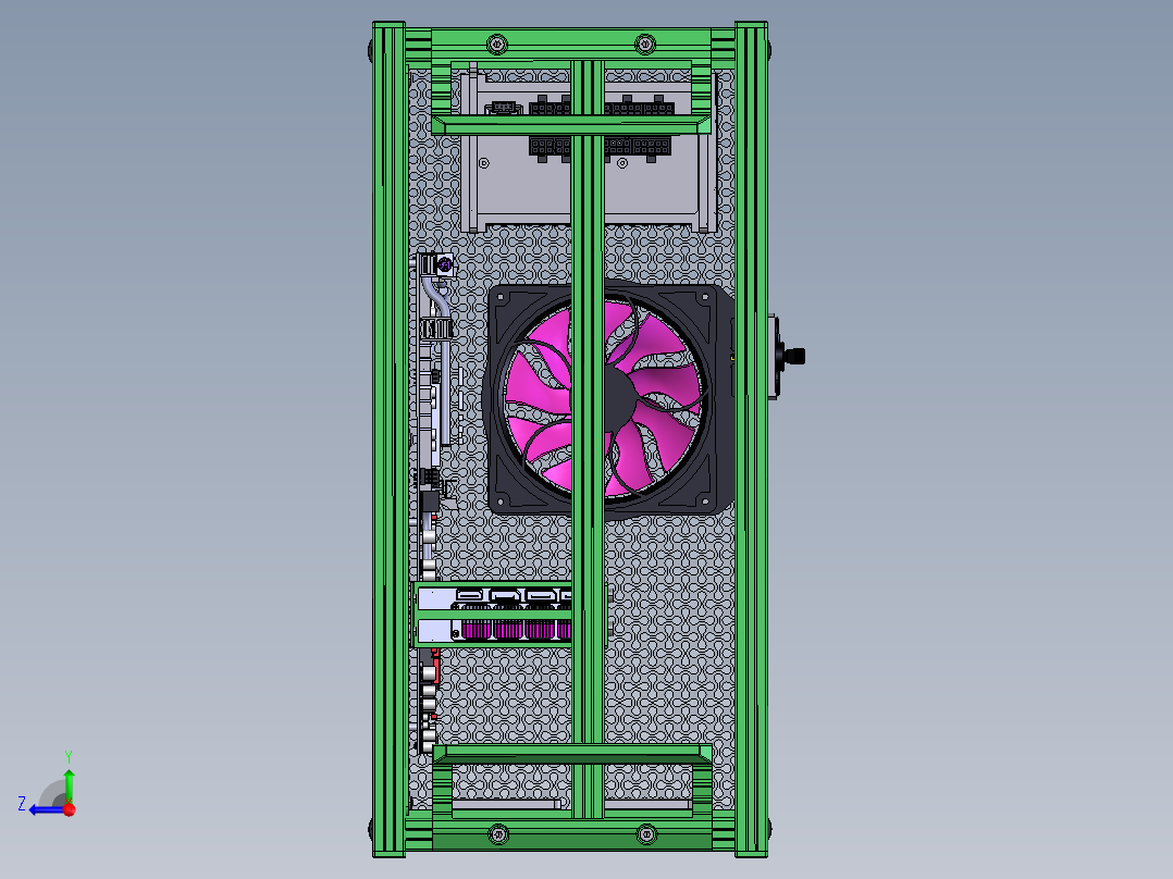 铝型材电脑机箱右视图