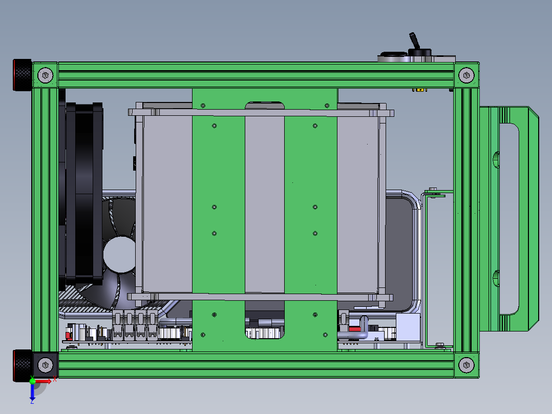 铝型材电脑机箱俯视图