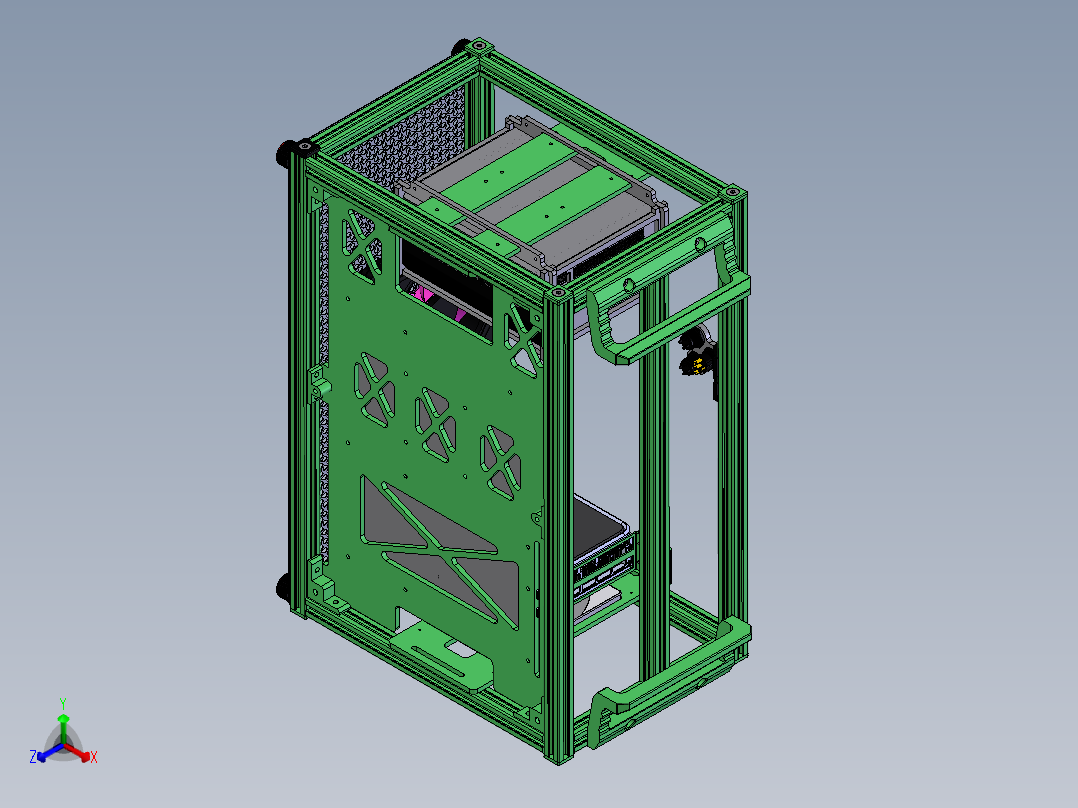 铝型材电脑机箱正等轴测图