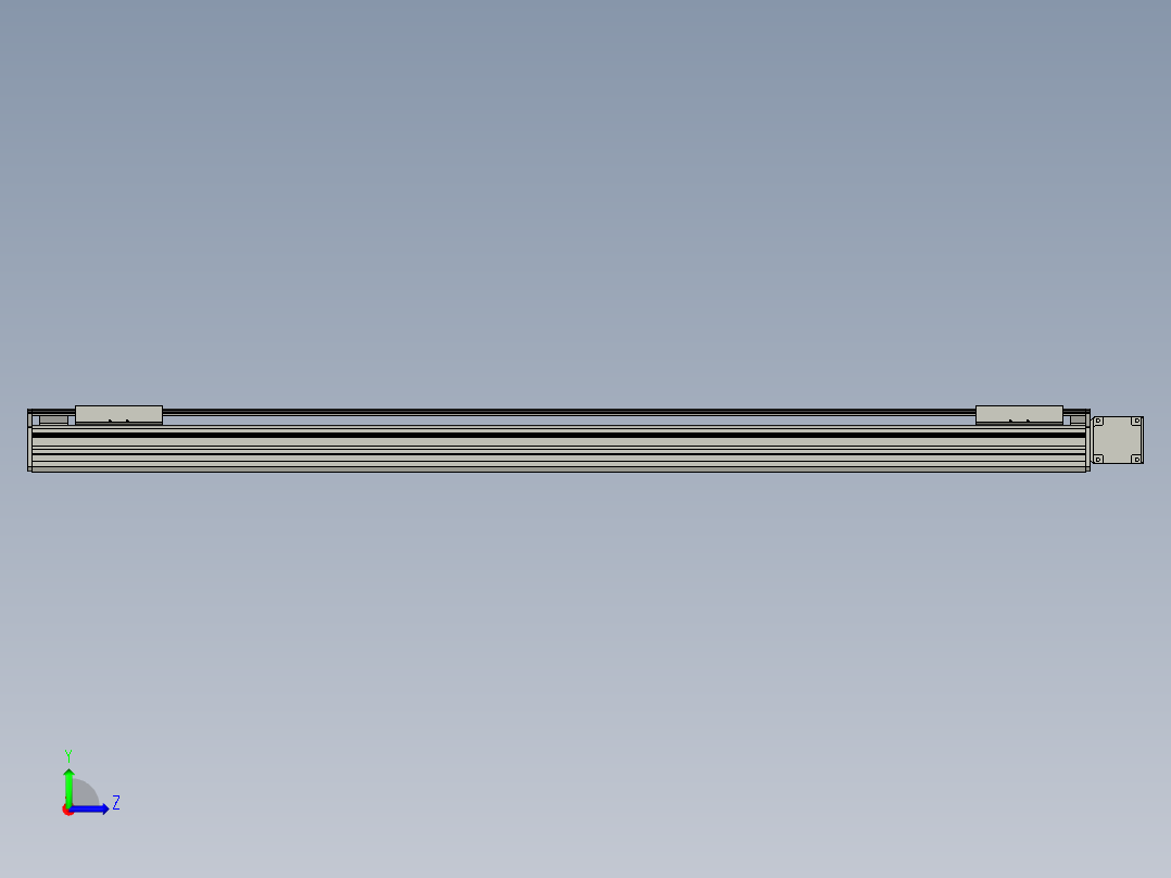 直线模组WG-LHB12-S1100-R(B)设计图纸左视图