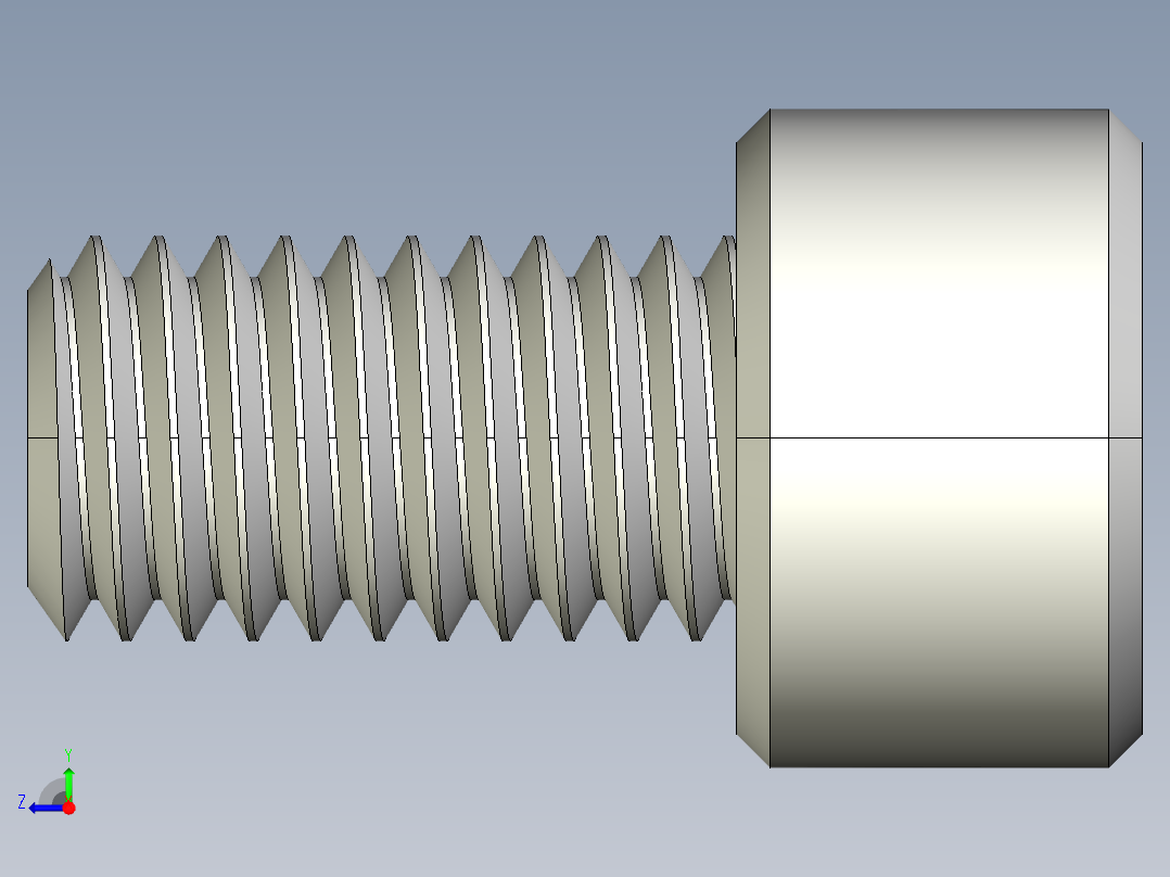 M8 x 1.25mm Thread 14mm LONG SOCKET HEAD CAP SCREW.IGS右视图