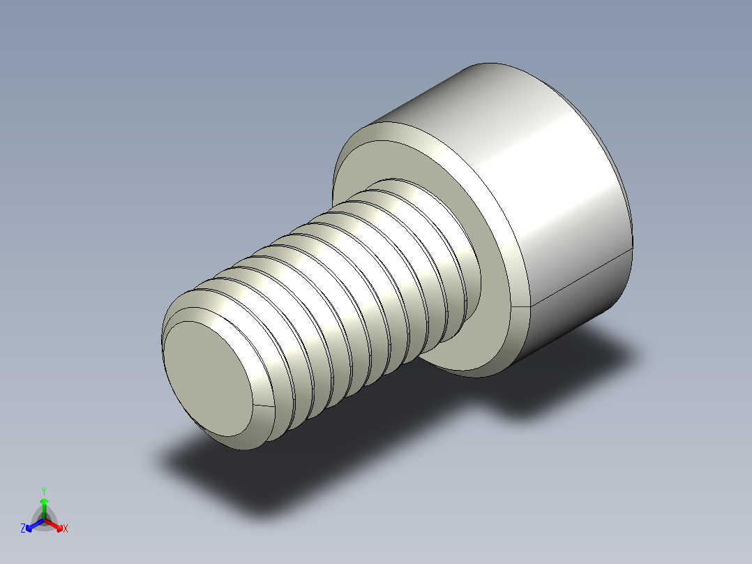 M8 x 1.25mm Thread 14mm LONG SOCKET HEAD CAP SCREW.IGS正等轴测图