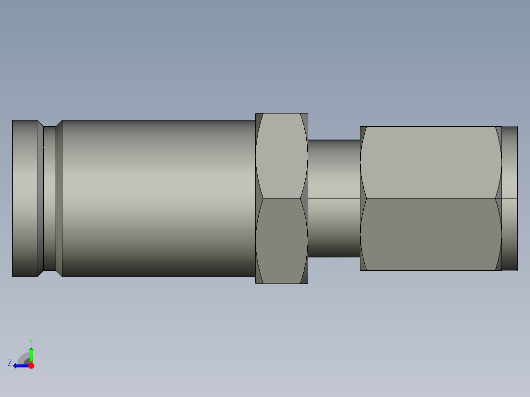 卡套式工业通用硬管接头12-6_trbu-s右视图