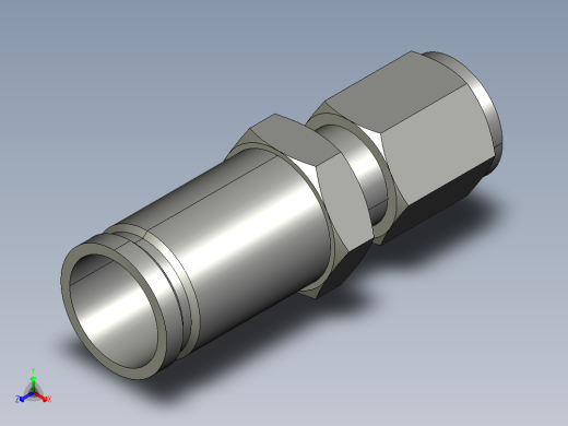 卡套式工业通用硬管接头12-6_trbu-s正等轴测缩略图