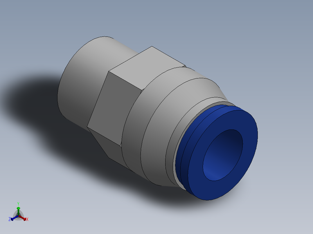 Ø8 x 1-4G - CONEXÃO RETA (C02250828)正等轴测图