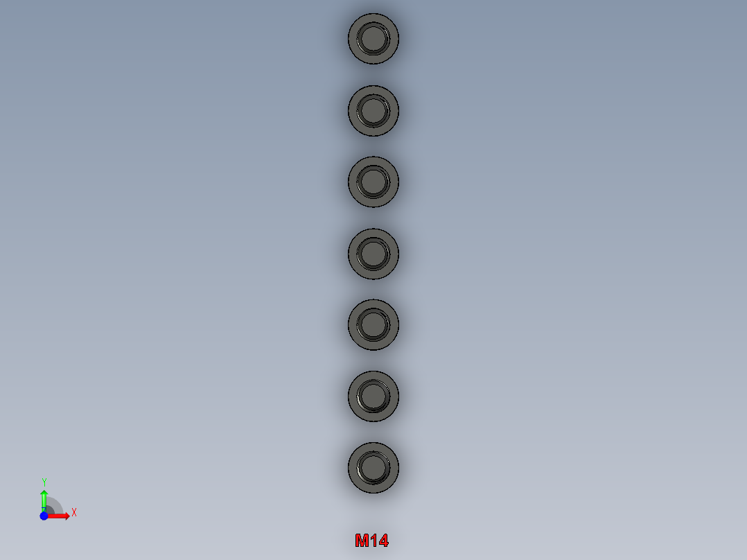 内六角螺丝-M14前视图