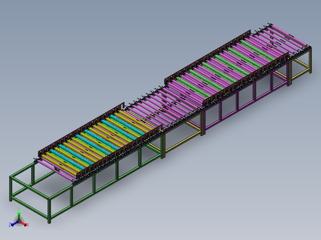 钢化玻璃自动清洗滚筒线sw12可编辑正等轴测图