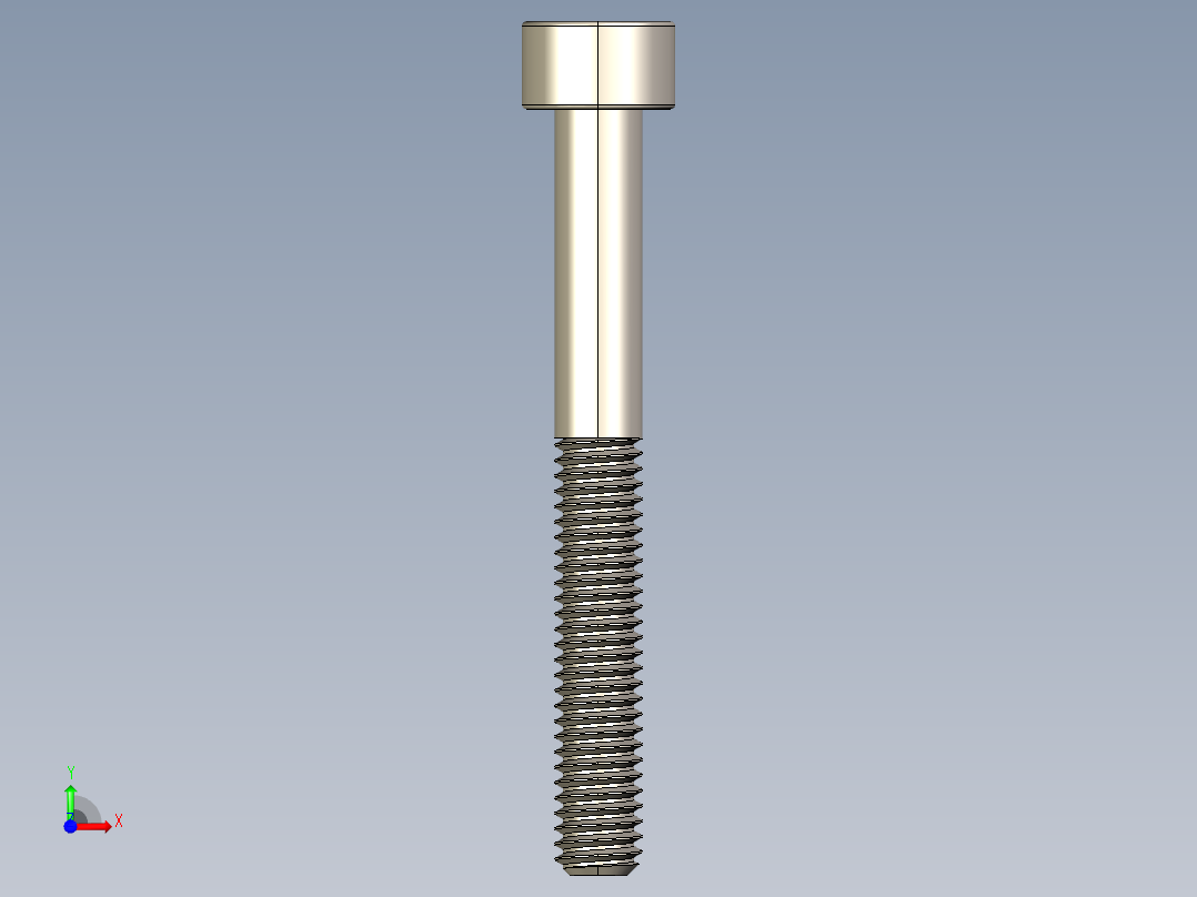 Screw_DIN_912_M4x35_A2.STEP公制内六角螺钉前视图