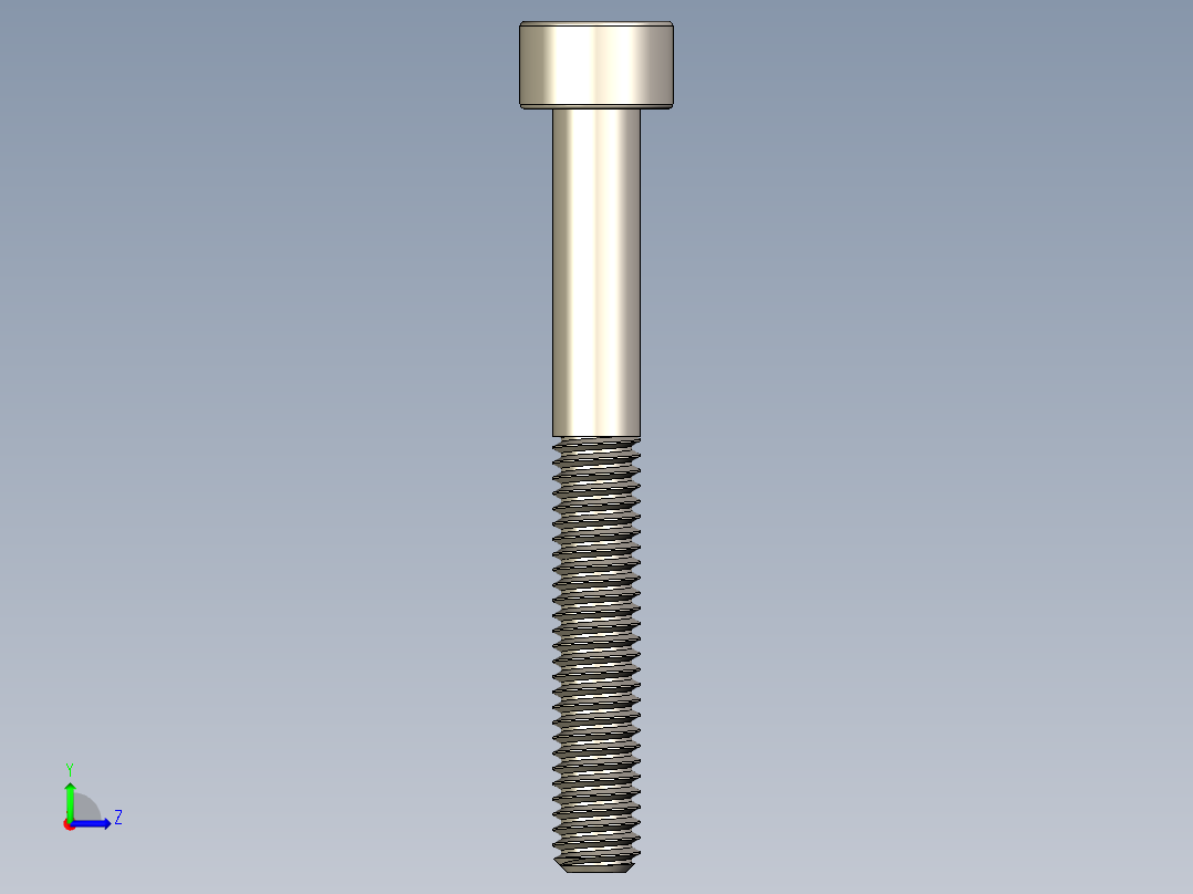 Screw_DIN_912_M4x35_A2.STEP公制内六角螺钉左视图