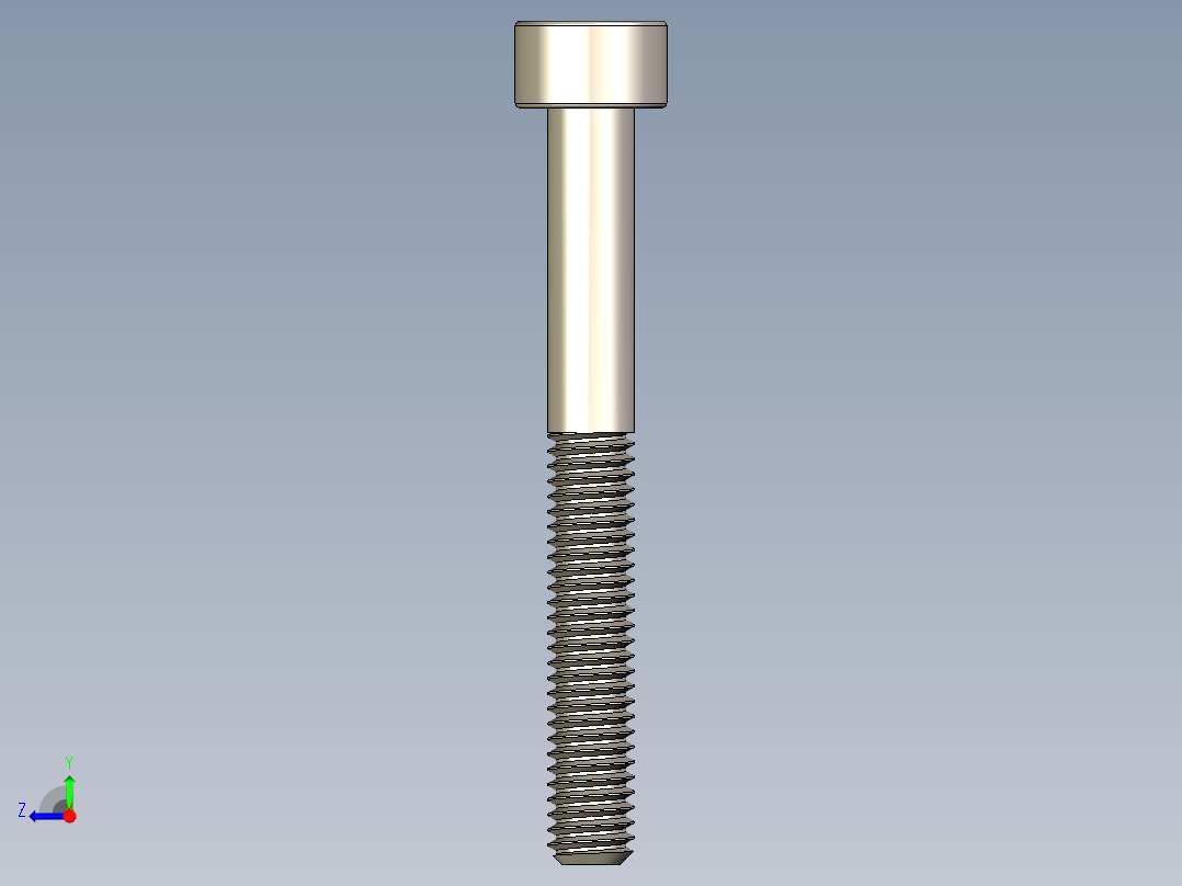 Screw_DIN_912_M4x35_A2.STEP公制内六角螺钉右视图
