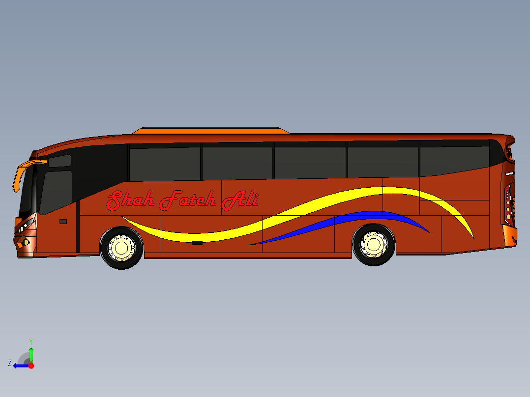 客车、公交车、AC客车右视图