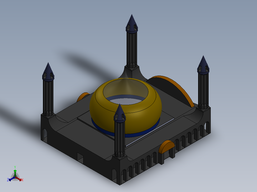 清真寺正等轴测图