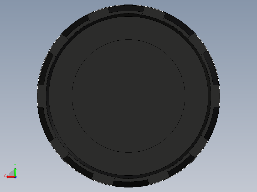 车轮中心轮毂盖盖后视图