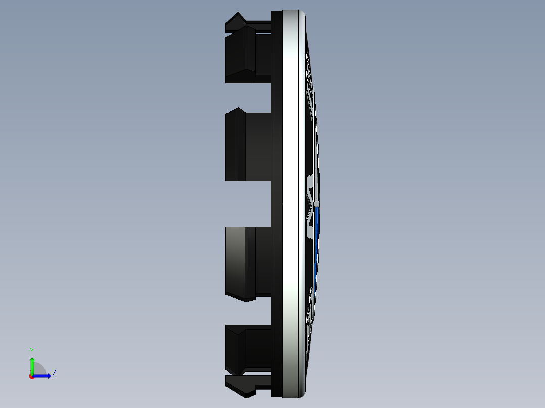 车轮中心轮毂盖盖左视图