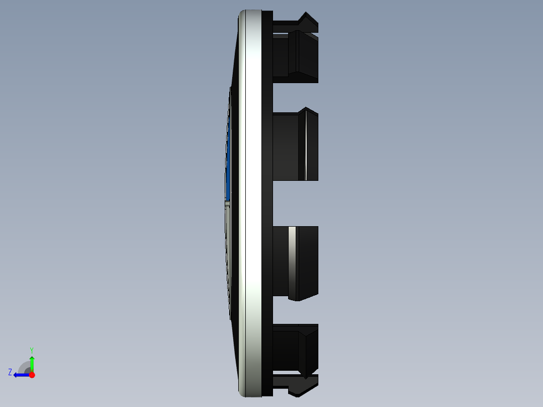 车轮中心轮毂盖盖右视图