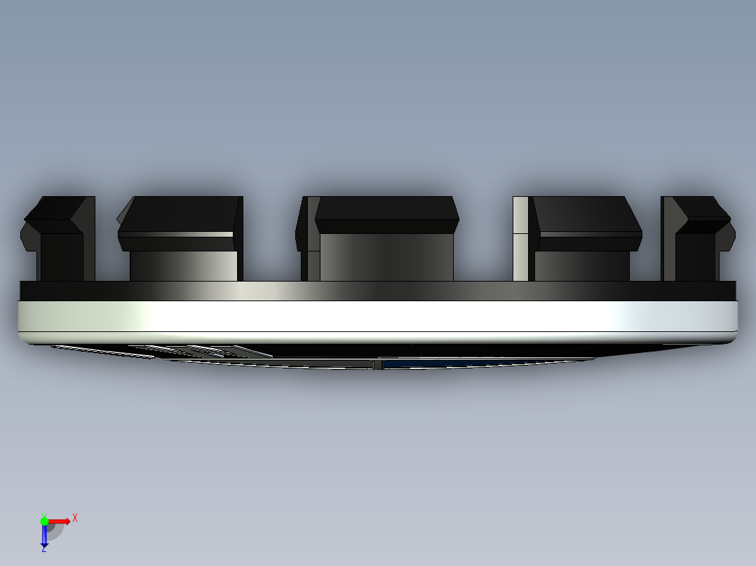 车轮中心轮毂盖盖俯视图