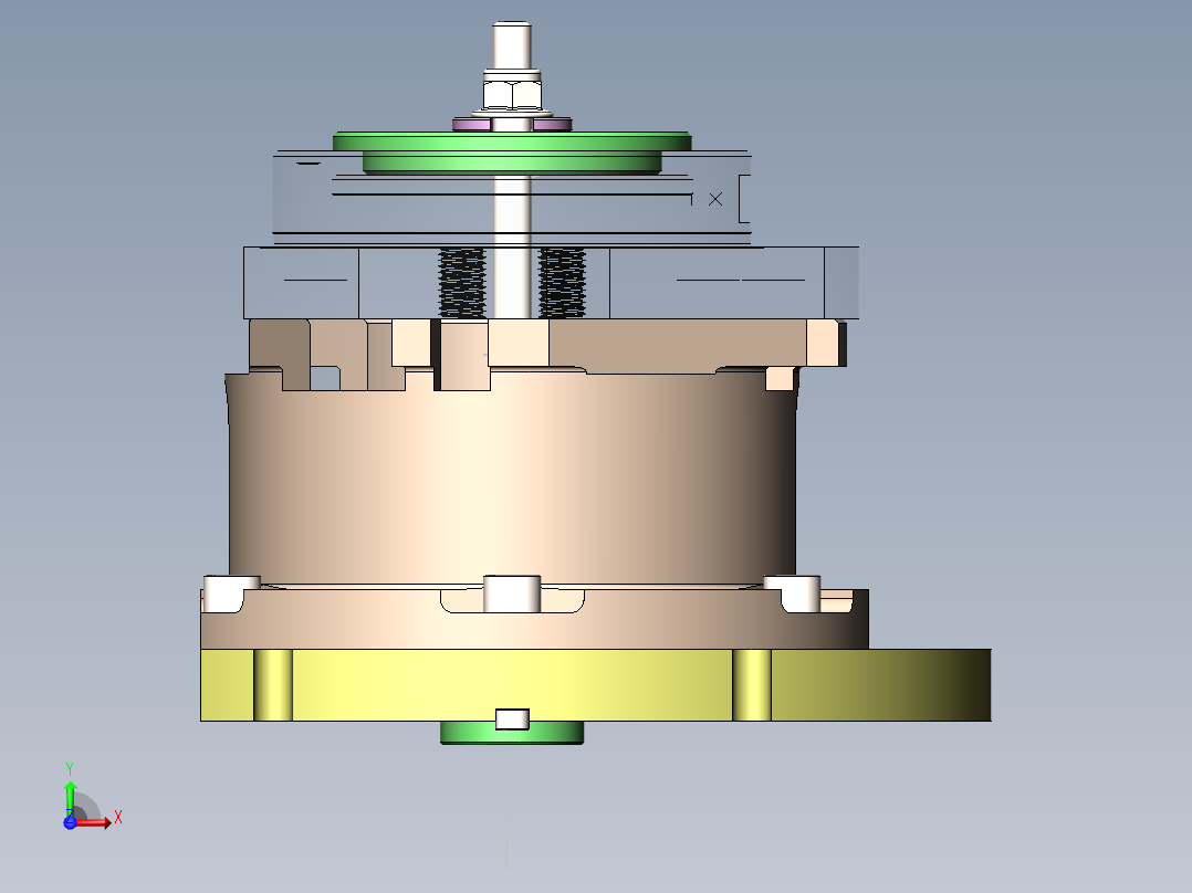 数控机床、5轴机床夹具3D模型图纸 Solidworks设计前视图