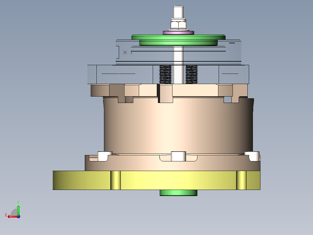 数控机床、5轴机床夹具3D模型图纸 Solidworks设计后视图