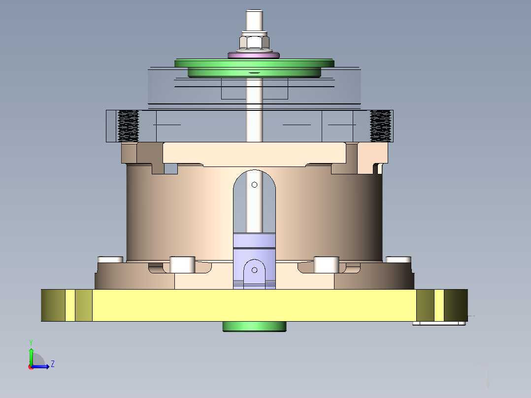 数控机床、5轴机床夹具3D模型图纸 Solidworks设计左视图