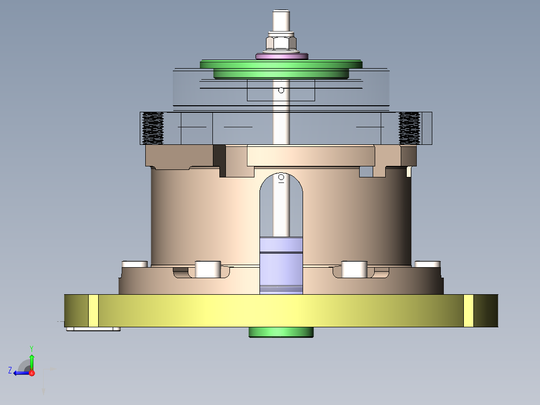 数控机床、5轴机床夹具3D模型图纸 Solidworks设计右视图