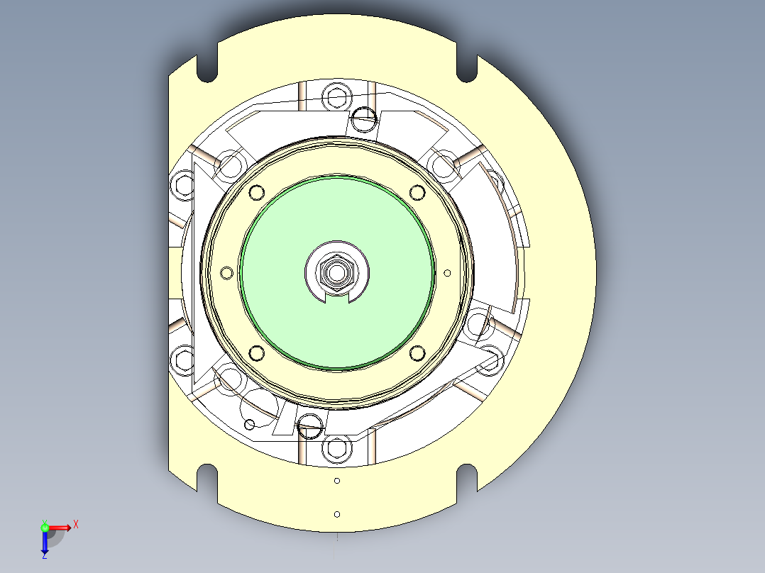 数控机床、5轴机床夹具3D模型图纸 Solidworks设计俯视图