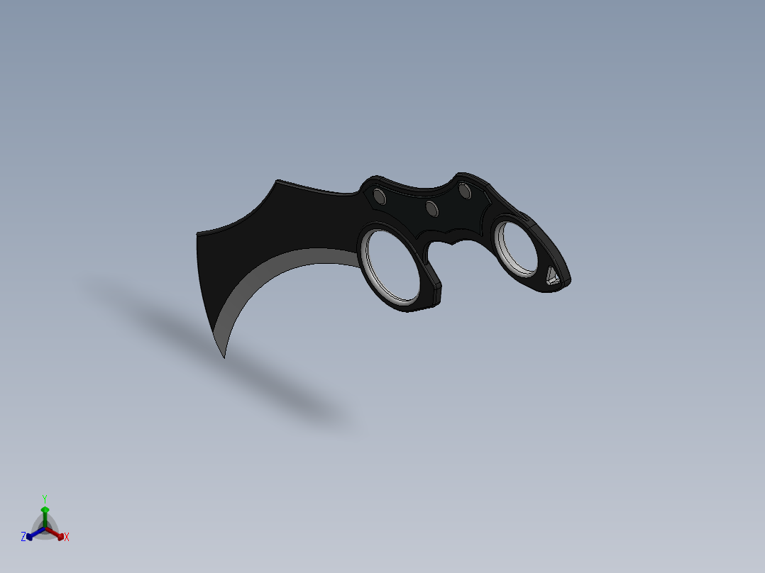 爪子刀、刀(4)正等轴测图