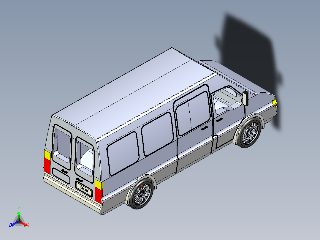 B3003581-面板货车正等轴测图