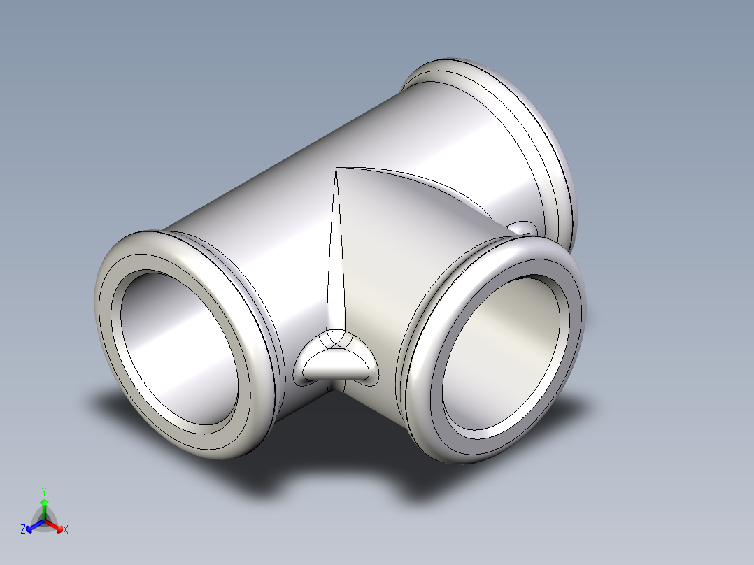 B3004438-3_4英寸金属镀锌三通主视图