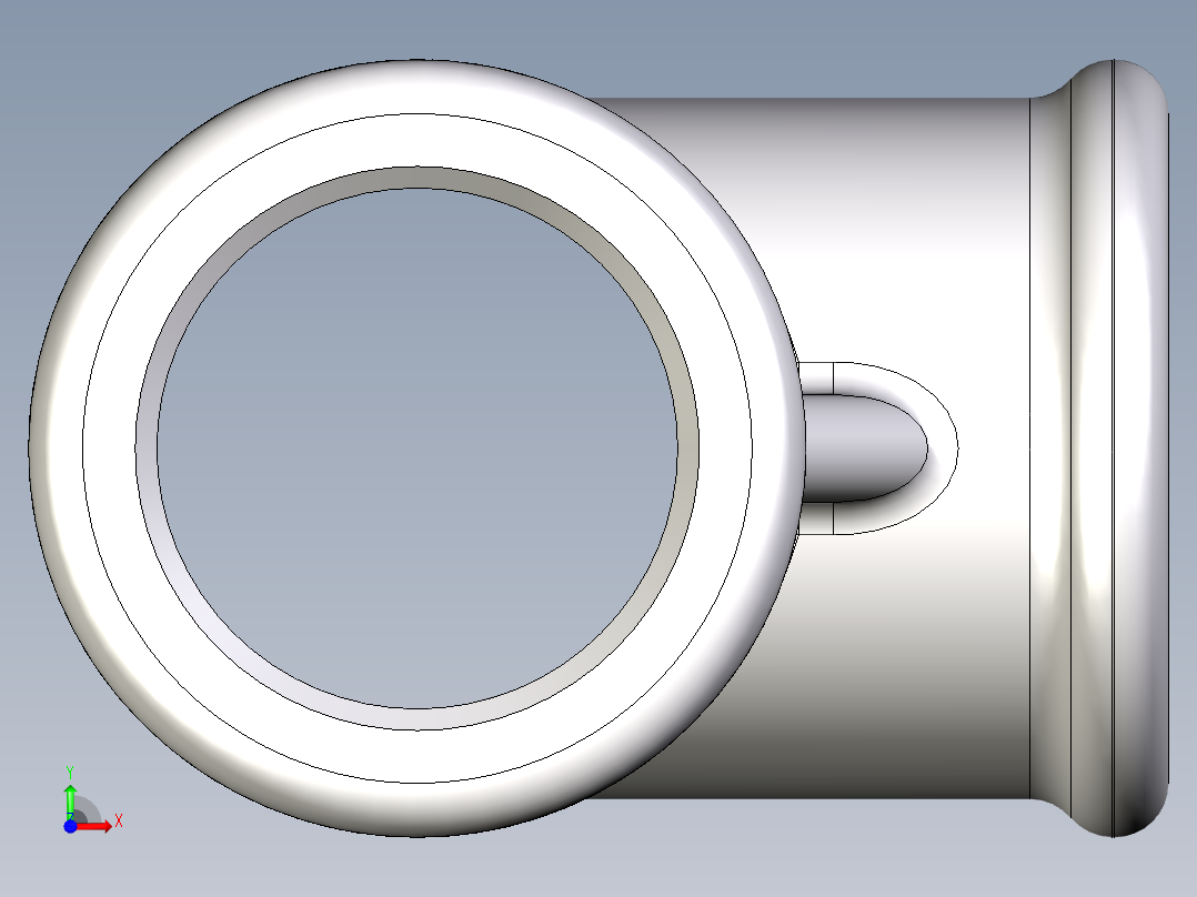 B3004438-3_4英寸金属镀锌三通前视图