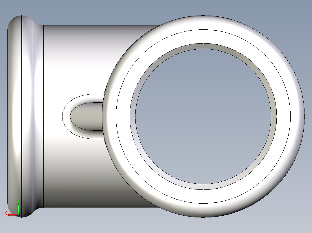 B3004438-3_4英寸金属镀锌三通后视图