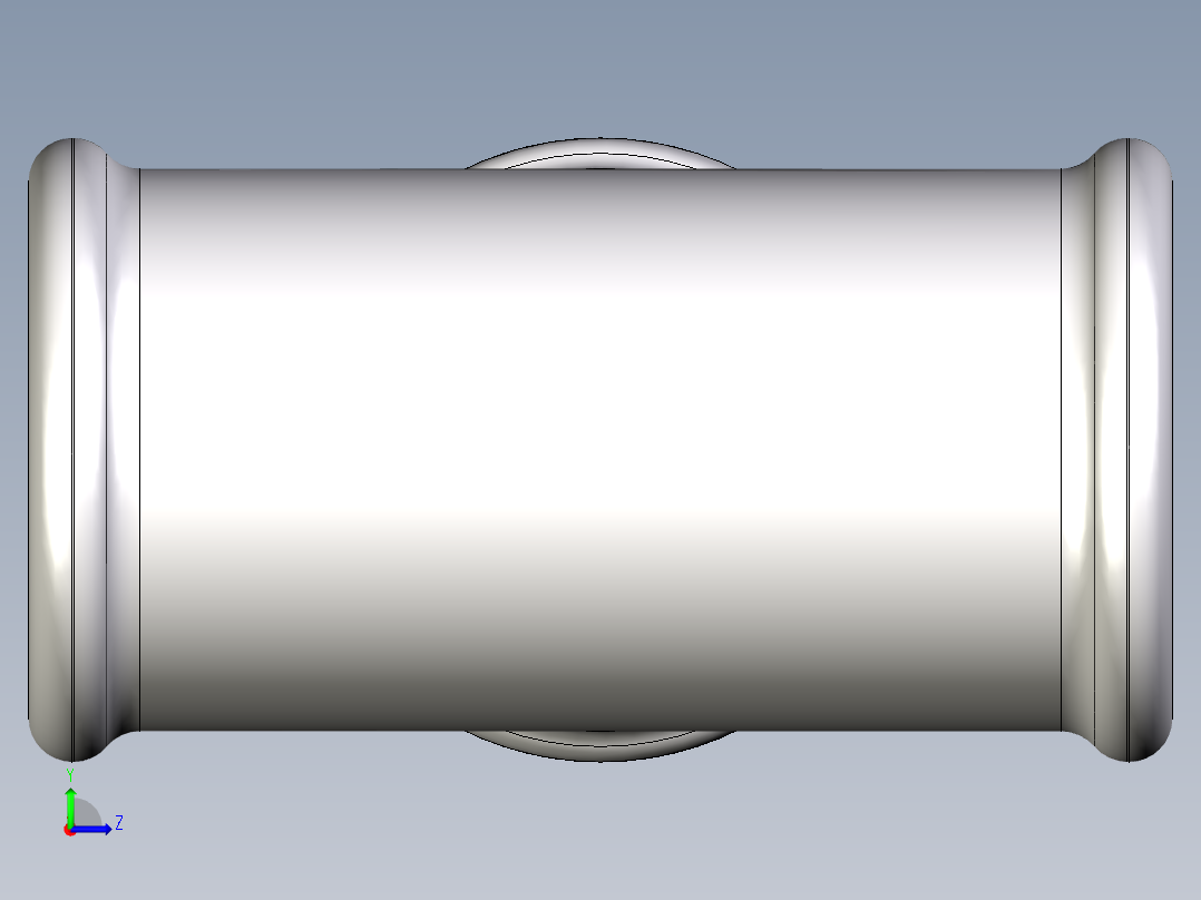 B3004438-3_4英寸金属镀锌三通左视图