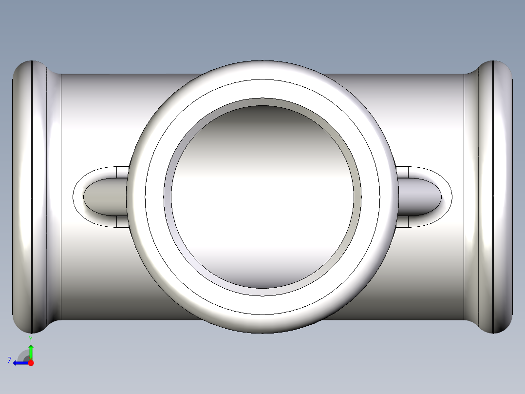 B3004438-3_4英寸金属镀锌三通右视图