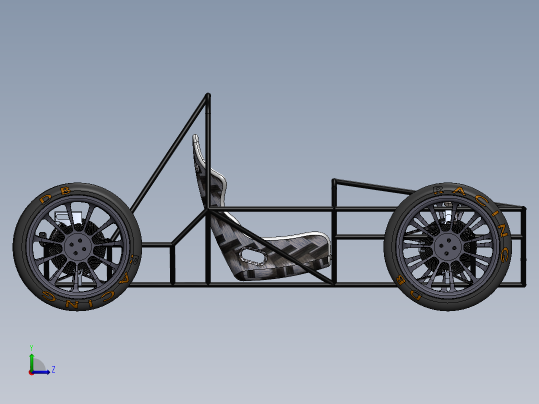 卡丁车 钢管车(48)左视图