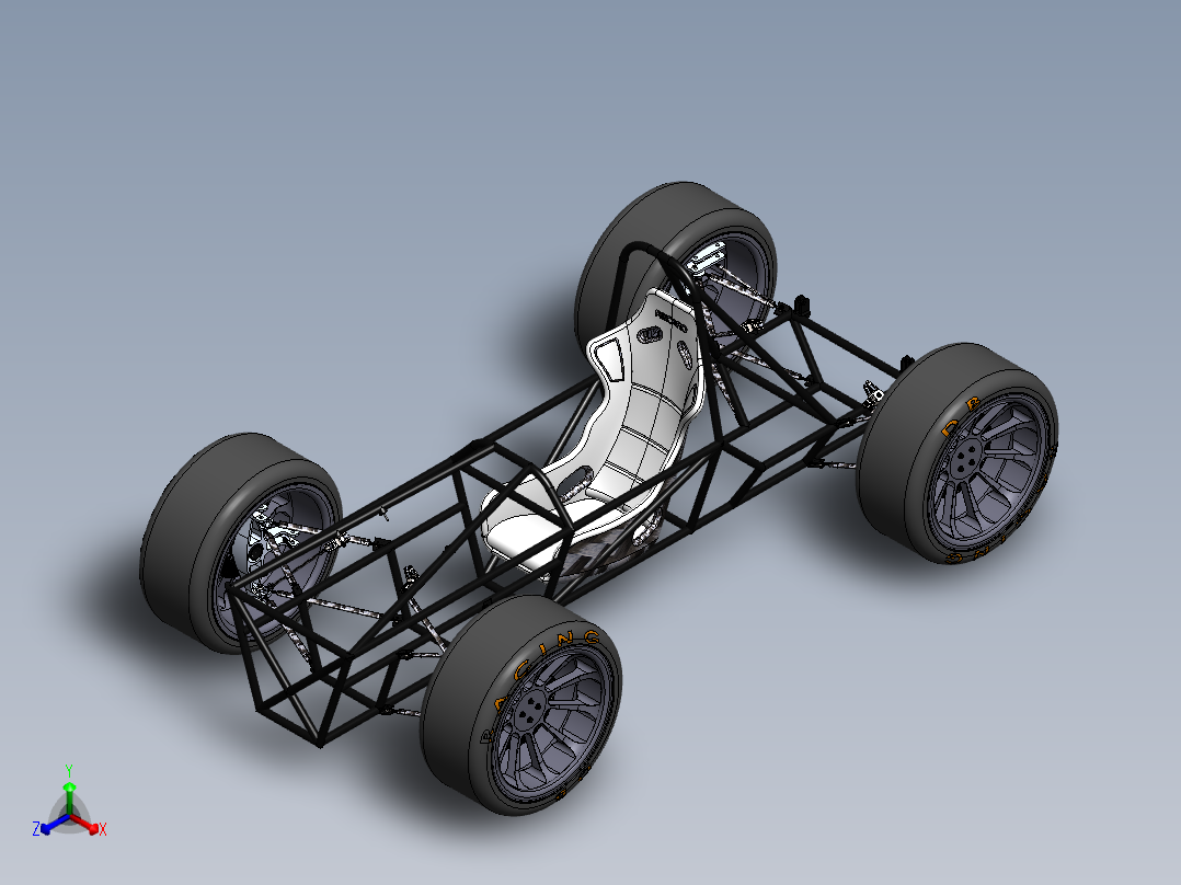 卡丁车 钢管车(48)正等轴测图